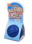 RUBBER BALL WITH BELL DOG TOY.    -    